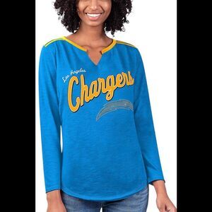 NFL Women's Long Sleeve V-Neck Tee Chargers - Regular